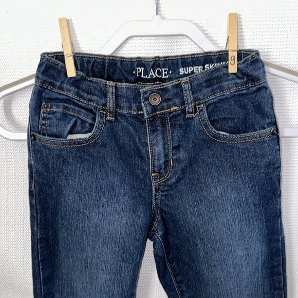 CHILDRENS PLACE Super Skinny Dark Wash Denim Girls Jeans Size 7 - Picture 4 of 6